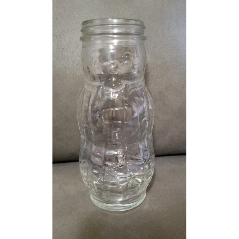 Vintage Glass Jar - Owens Illinois Glass - Surprised Mr. Peanut - No Lid